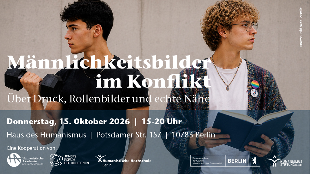 Flyer zum Event Männlichkeitsbilder im Konflikt